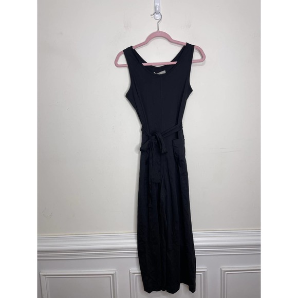 Everlane The Luxe Cotton Jumpsuit Black Size XS Sleeveless Straight Leg Casual - Picture 6 of 8